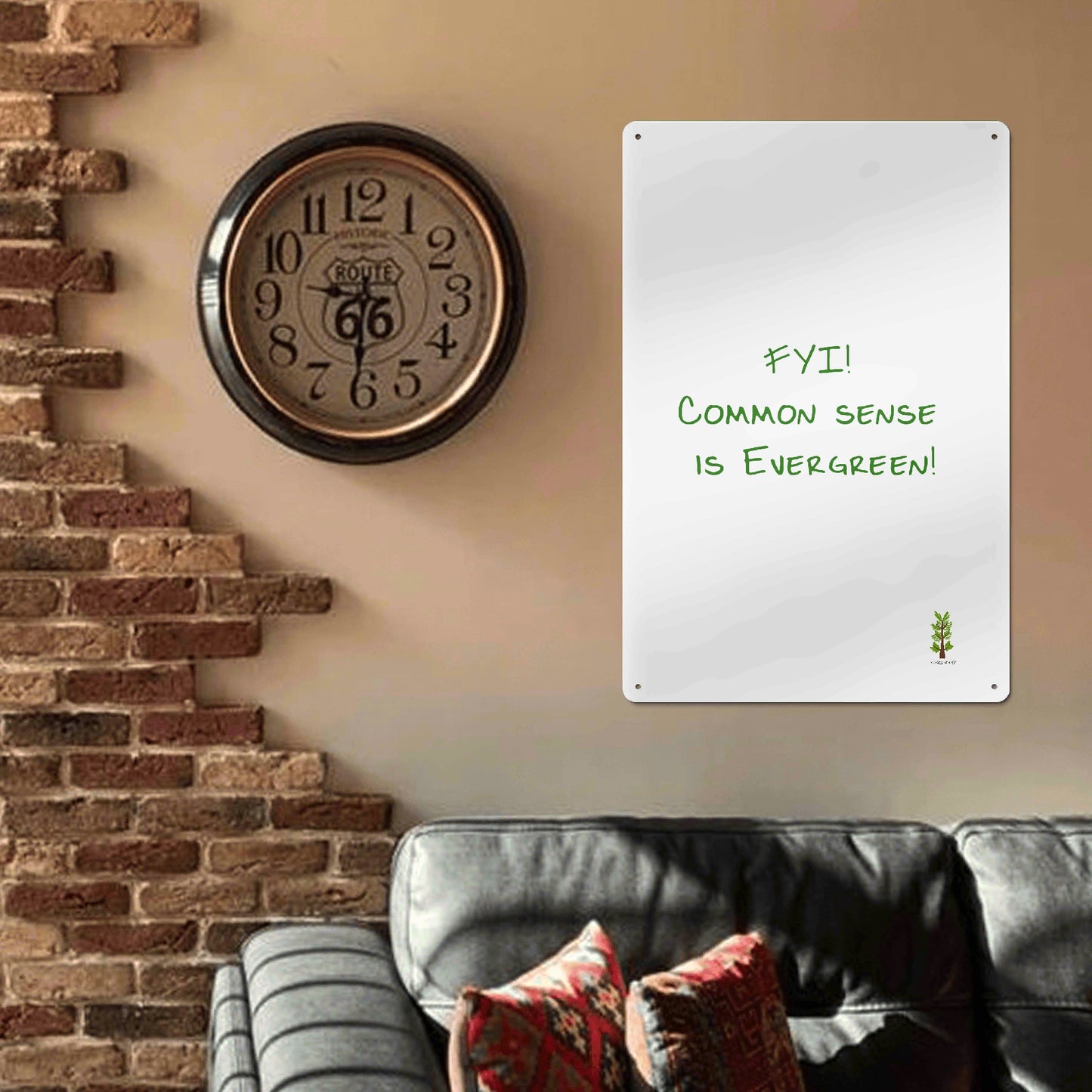 Evergreen FYI Line - Iron Sheet Wall Modern Artwork for Home Decor